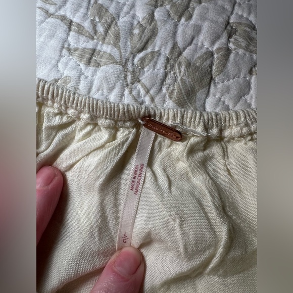 Free People Linen Blend Pinafore Mini Dress Tunic Backless Halter, size large - Picture 4 of 14